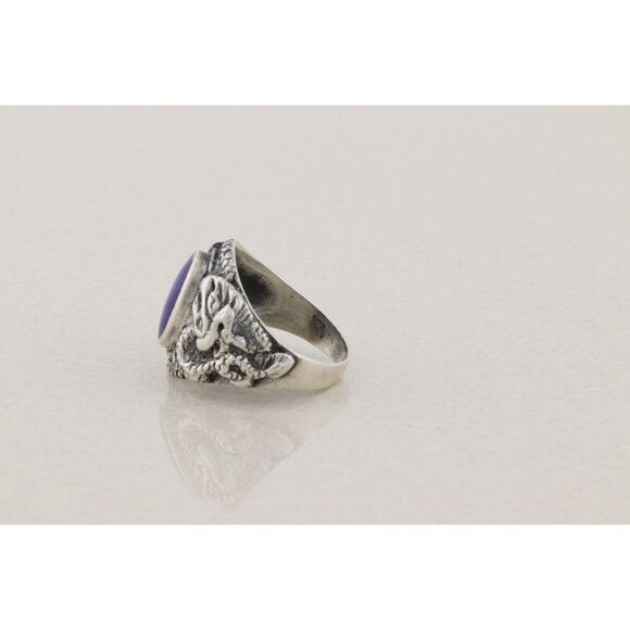 Sterling Silver Natural Lapis Lazuli Ring Size 9 1/4 - Picture 5 of 8